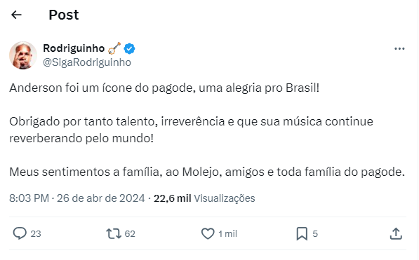 Post de Rodriguinho