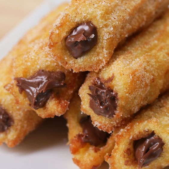 churros recheado com chocolate fácil simples