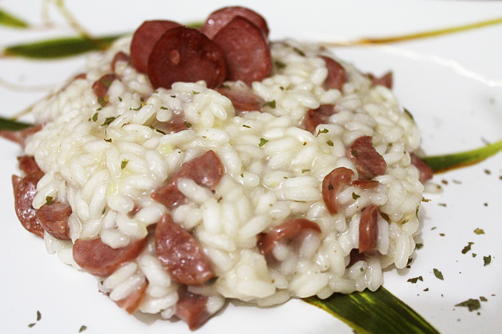 Risoto de calabresa receita