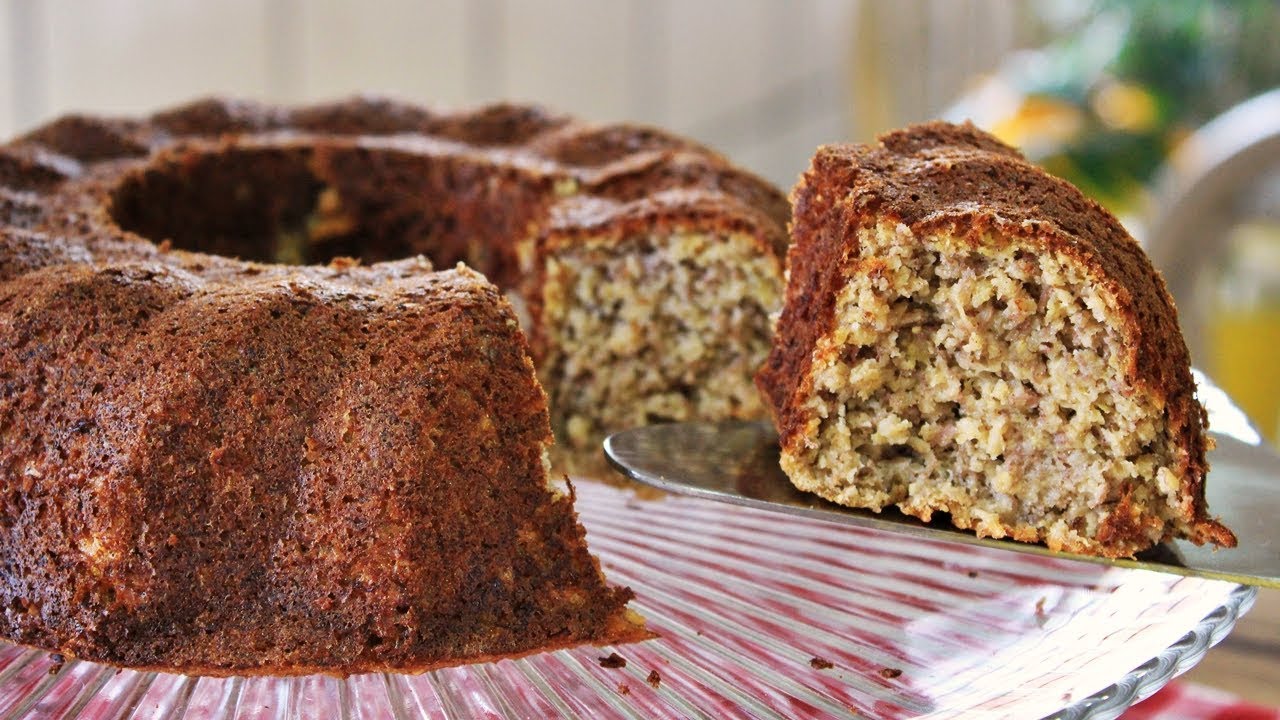 Bolo de banana com aveia da vovó fofinho