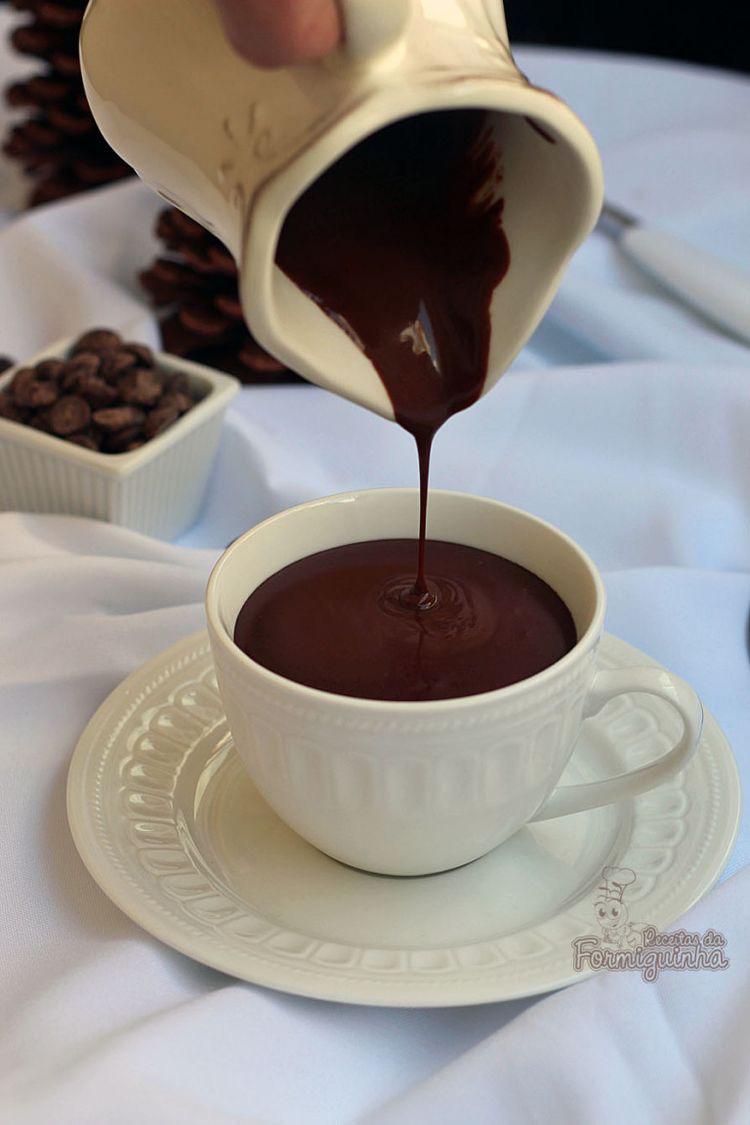 Chocolate quente cremoso sem lactose fácil simples