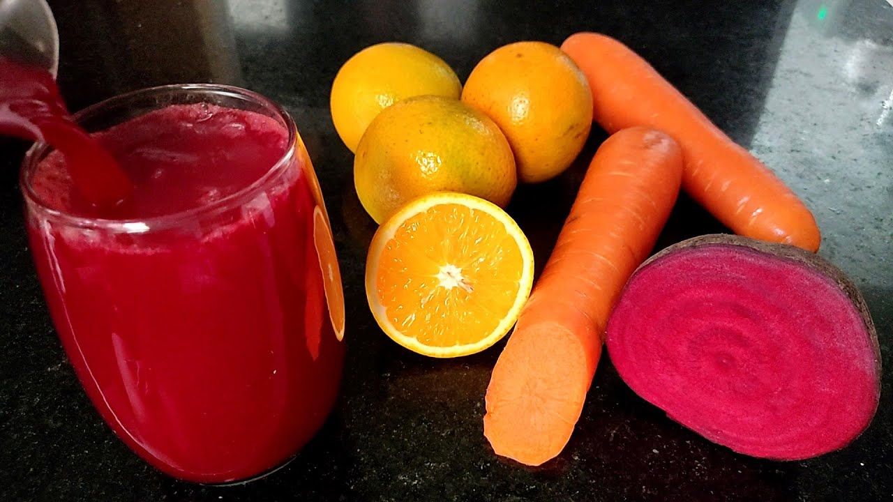 Suco de beterraba com cenoura tudo gostoso