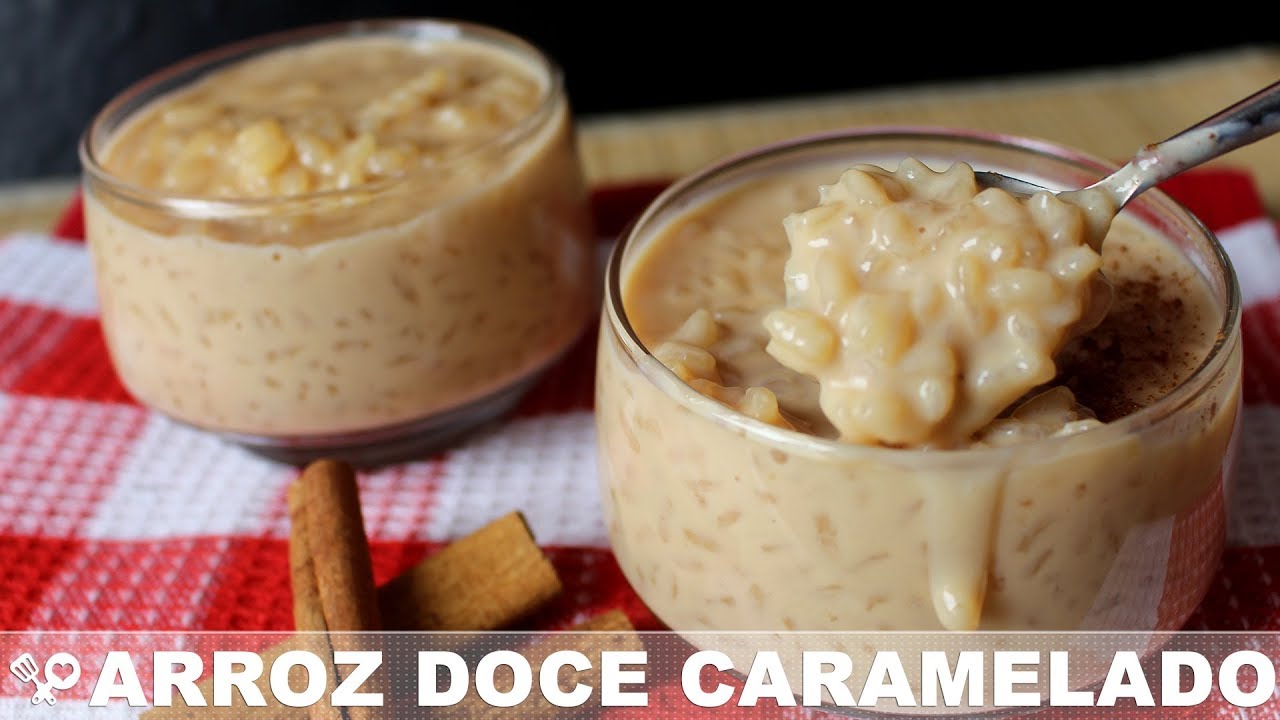 Arroz doce caramelizado simples cremoso