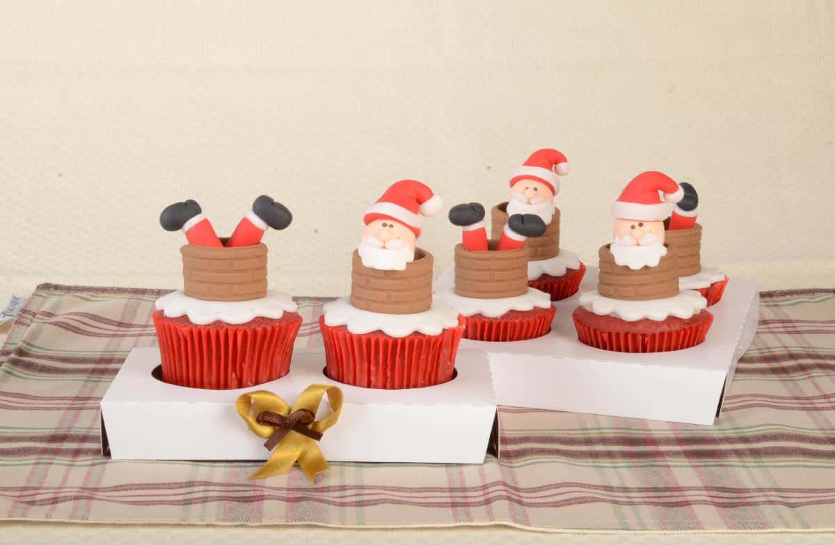 Cupcake de papai noel