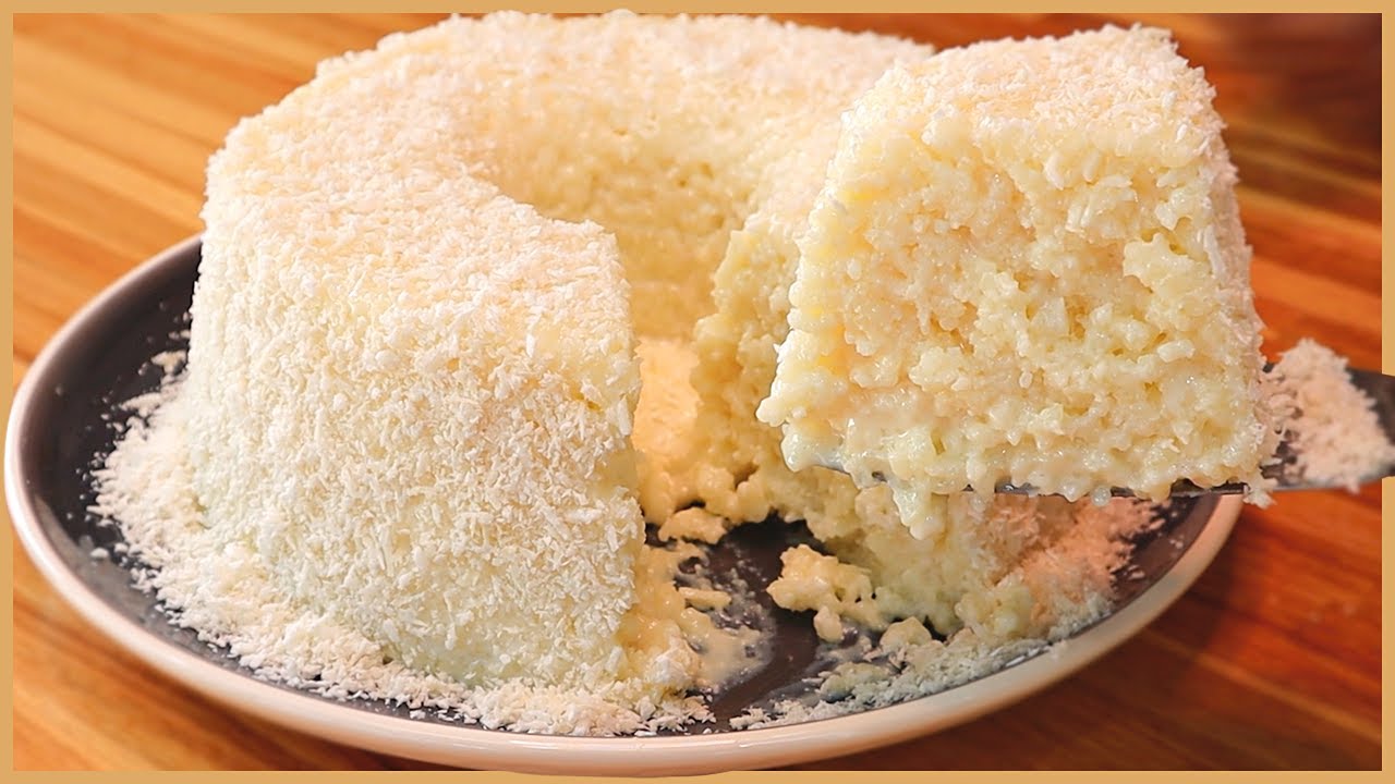 Bolo de tapioca com coco tudo gostoso