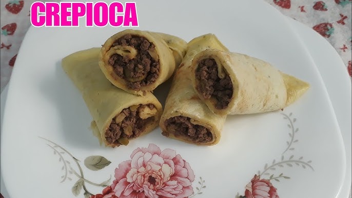 Crepioca com carne moída tudo gostoso