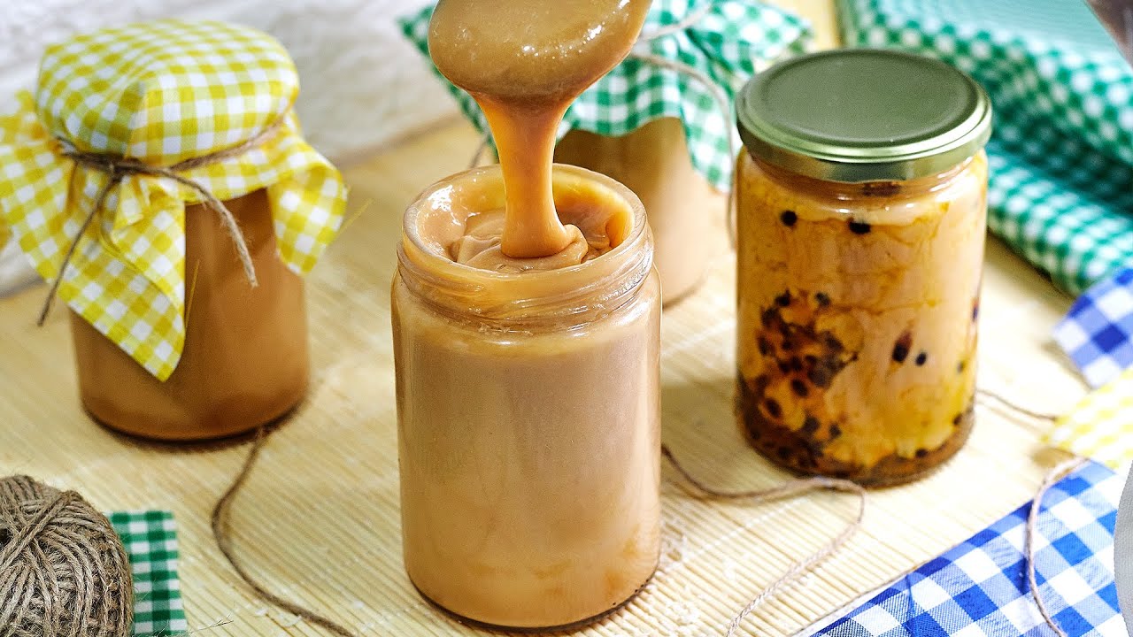 Doce de leite em pote de vidro tudo gostoso