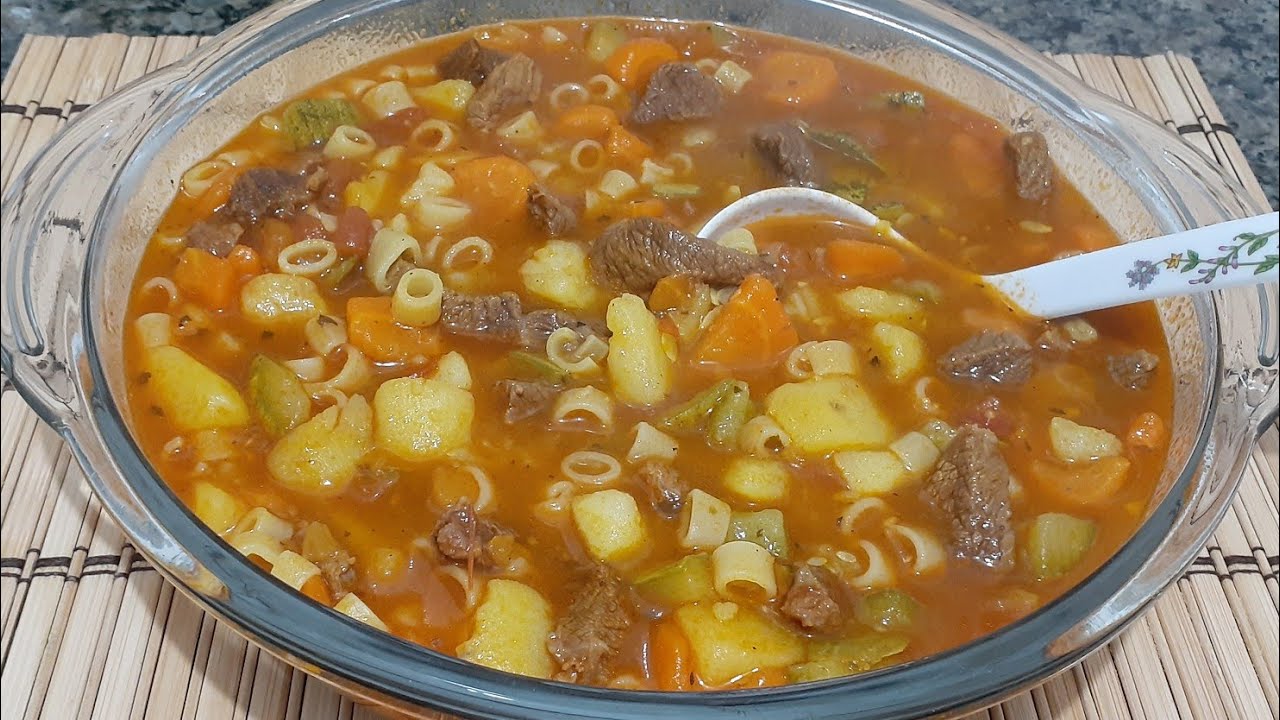 Sopa de carne para 2 pessoas prático