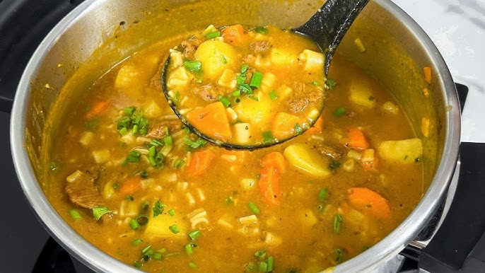 Sopa de carne para 4 pessoas fácil simples