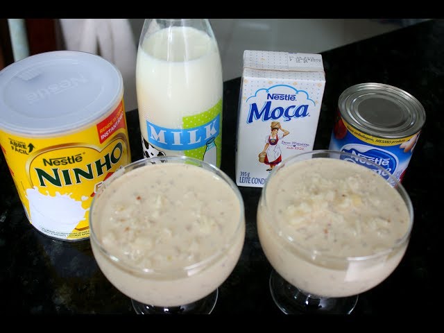 Canjica cremosa com leite condensado e creme de leite