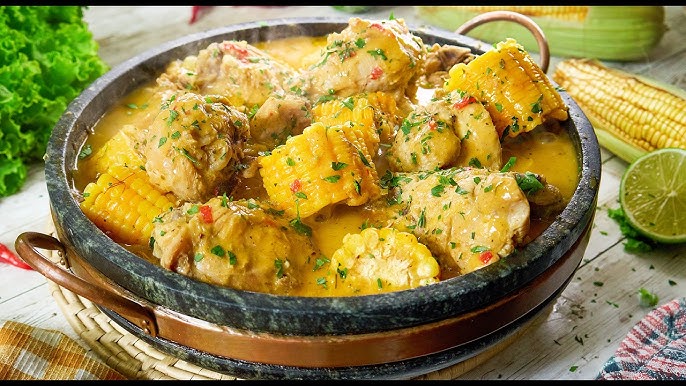 Frango cozido com milho fácil simples