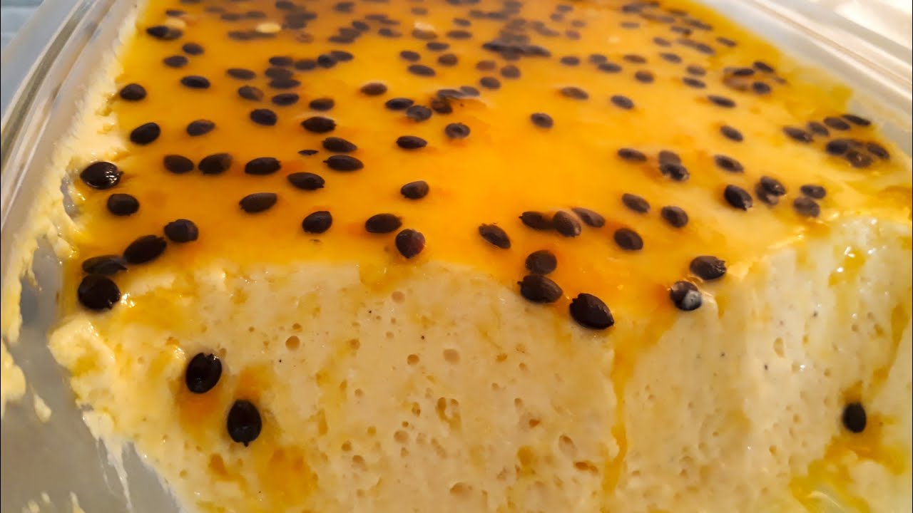 Mousse de maracujá com ganache de chocolate 